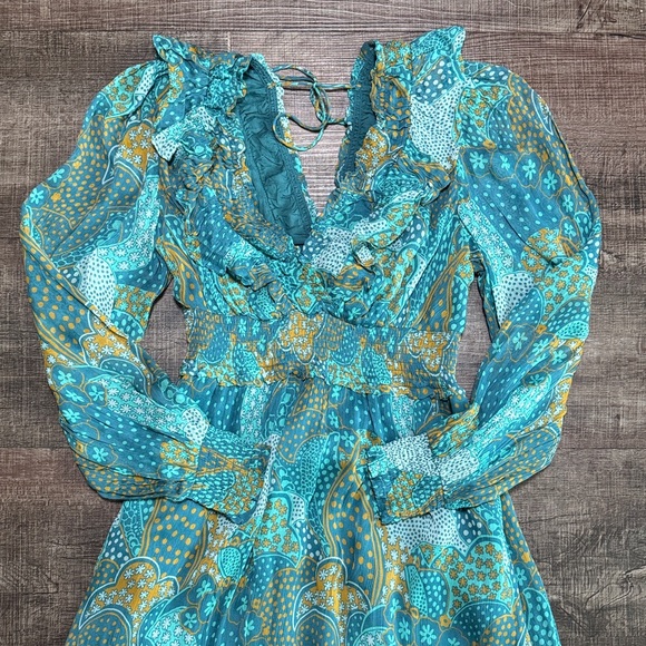 Anthropologie Odetta Ruffled V-Neck Maxi Dress - Picture 8 of 15